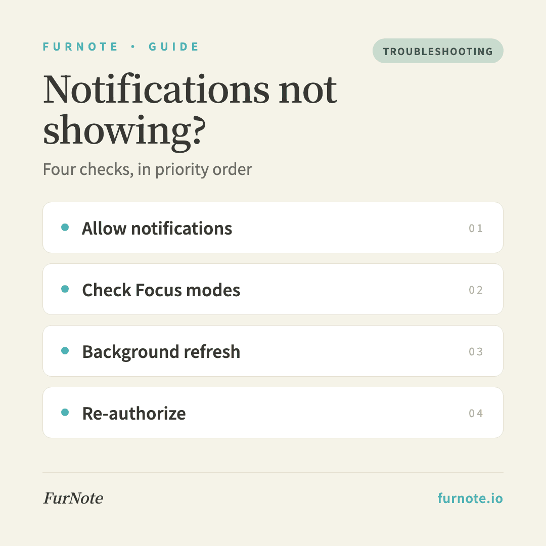 FurNote iOS Notifications Not Showing? A Troubleshooting Guide