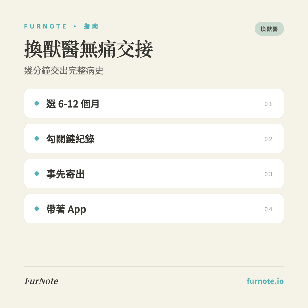 換獸醫怎麼無痛交接?用 FurNote PDF 整理舊紀錄