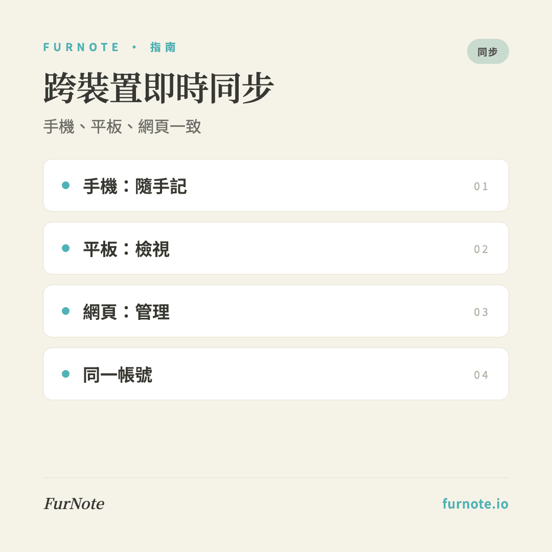FurNote iPhone / iPad / Mac 怎麼同步?跨裝置使用體驗