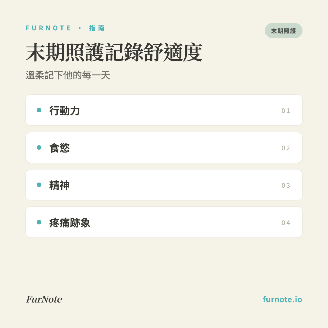 陪毛孩走到最後:末期照護用 FurNote 記錄舒適度