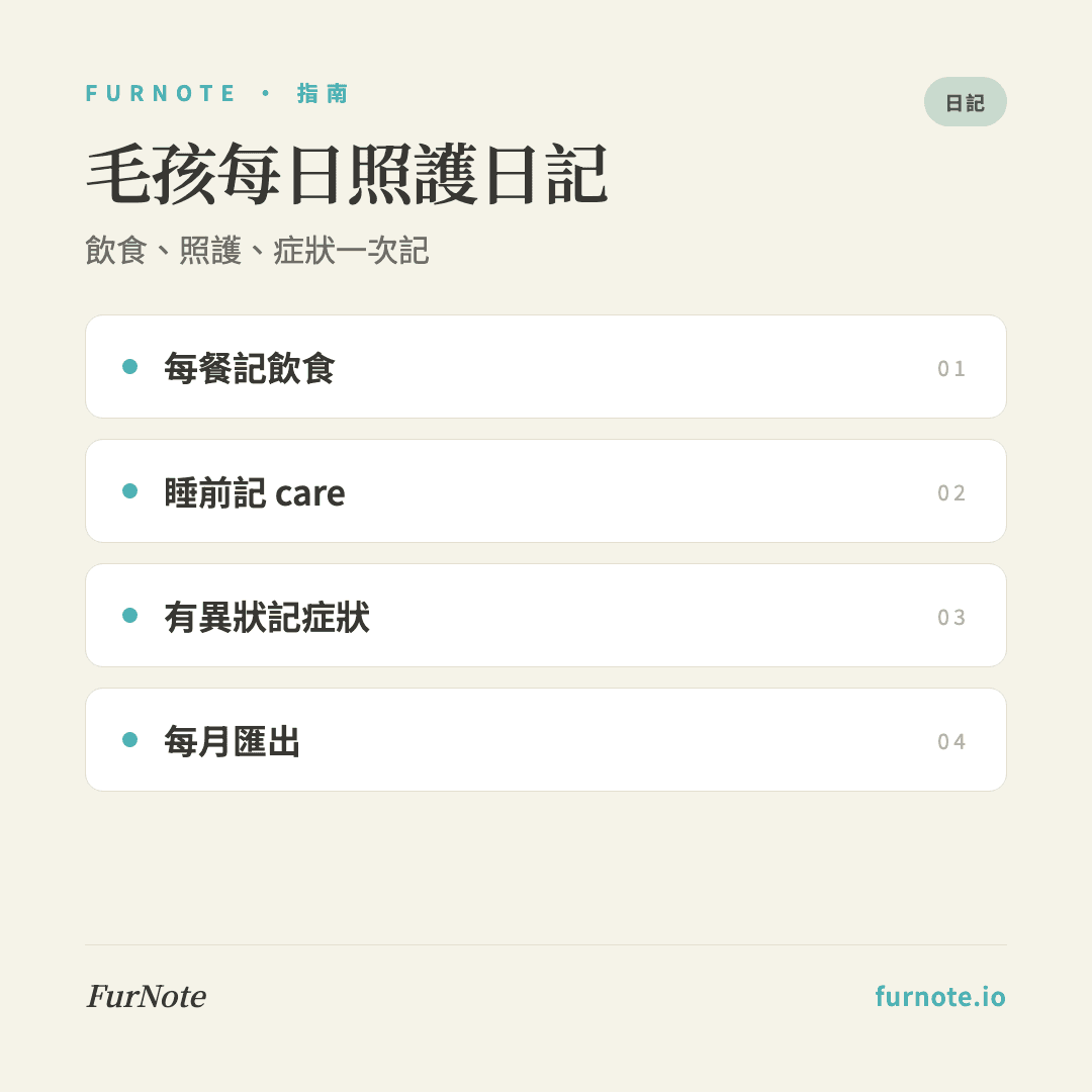 怎麼為毛孩寫每日照護日記?FurNote 多紀錄類型搭配教學